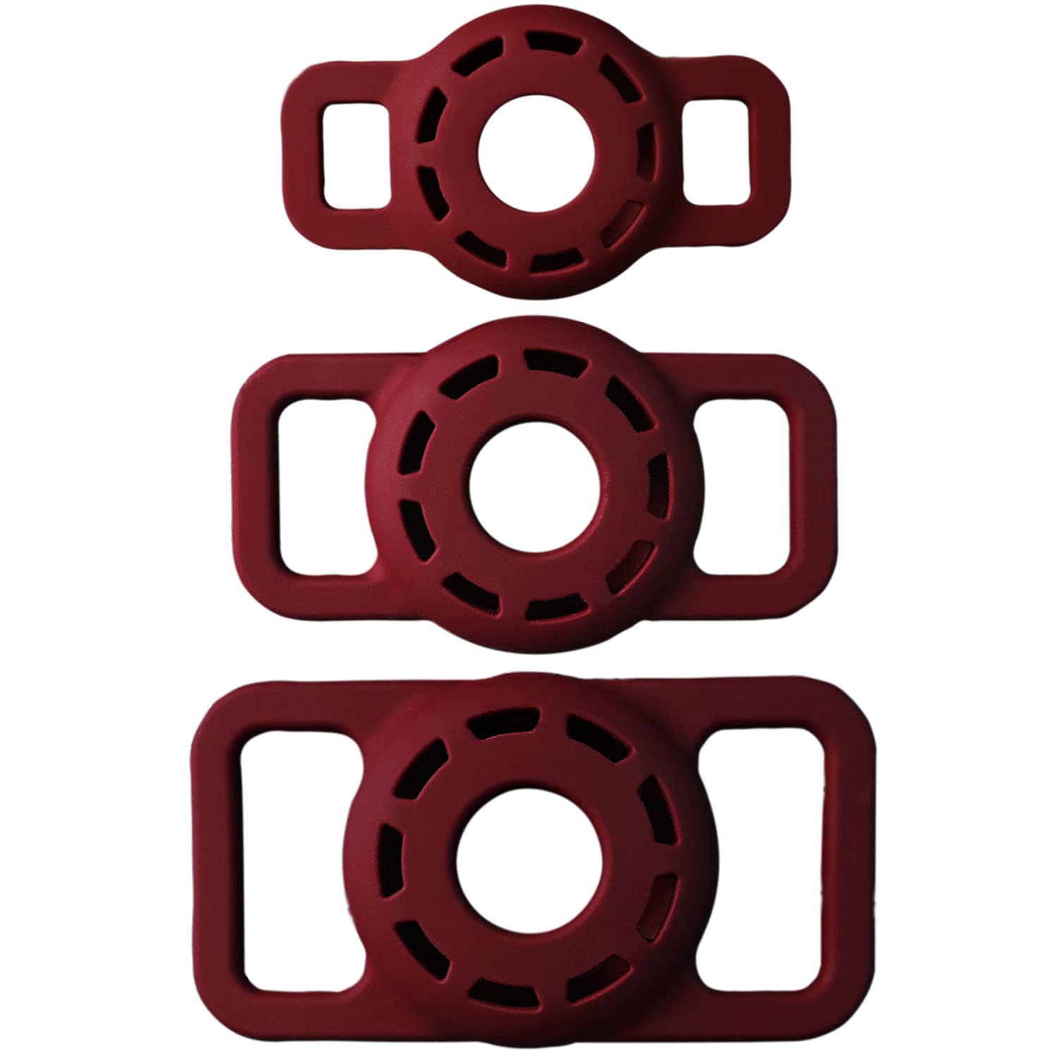 Airtag Dog Cat Collar Holder, Silicone Pet Collar Case for Apple Airtag (Large, Red)