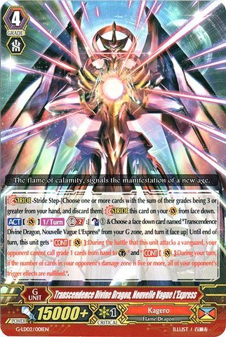Cardfight!! Vanguard TCG - Transcendence Divine Dragon, Nouvelle Vague LExpress (G-LD02/001EN) - G Legend Deck 2: The Overlord blaze 