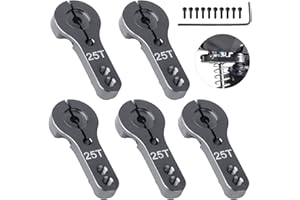 5 Pack Hobbyfire 25T Metal Servo Horns M3 Threads Steering Arm for RC Crawler Car Truck Buggy Parts