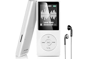 Aigital MP3 Player with Bluetooth and 32GB TF Card, HiFi Music Player with Built-in Speaker and Earphones, Multifunctional MP