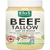 CANADIAN Large Beef Tallow 28 OZ | PRODUCT OF CANADA| Premium Quality Rendered Fat | Ideal for Cooking, Frying, and Baking | 