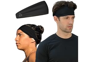 Headbands for Men and Women - Mens Sweatband & Sports Headband Moisture Wicking Workout Sweatbands for Running, Cross Trainin