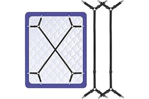 Bed Sheet Straps, 2Pcs Bed Sheet Clips, Adjustable Crisscross Fitted Sheet Straps Fasten Grippers for Mattress Sofa Cushion C