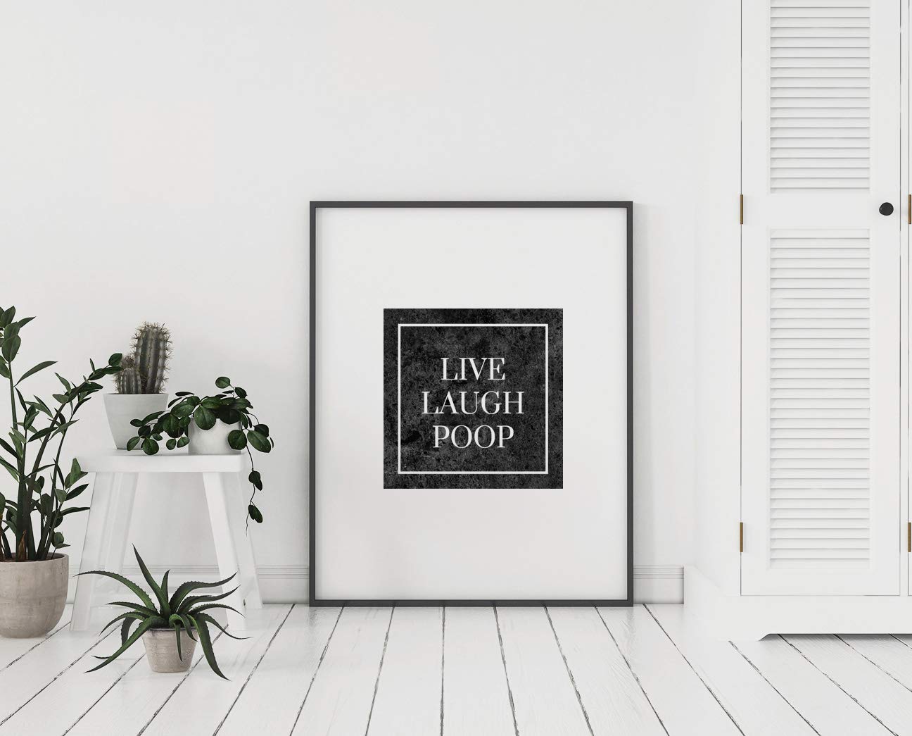 Live Laugh Poop Print Toilet Accessories Kids Bathroom Art