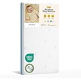 MAMAZING Aerobase Baby Crib and Toddler Mattress, 2-Stage Breathable Mattress, Non-Toxic, Waterproof Sleep Surface, Machine-Washable Cover for Easy Care, Fits Standard Baby Crib & Toddler Bed