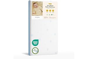 MAMAZING Baby Crib and Toddler Mattress, 2-Stage Breathable Mattress, Non-Toxic, Waterproof Sleep Surface, Machine-Washable Cover for Easy Care, Fits Any Standard Full Size Baby Crib & Toddler Bed