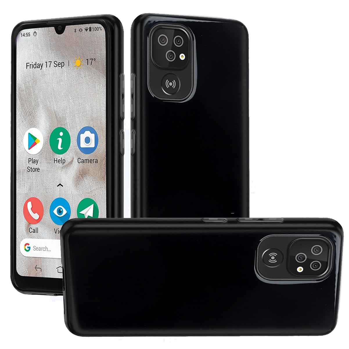 HuiYouMY Case Compatible with Doro 8100/8100 Plus/Doro 8200 Cover for Doro 8100/8100 Plus/Doro 8200, Slim Fit Soft TPU Shockproof Anti-Scratch Phone Case Cover Black