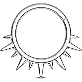 CM Crareesi Mania Spike Septum Piercing Jewelry, 16G Septum Rings, 316L Srugical Steel Daith Earrings for Women Men, Cartilage Helix Daith Earring Hoop