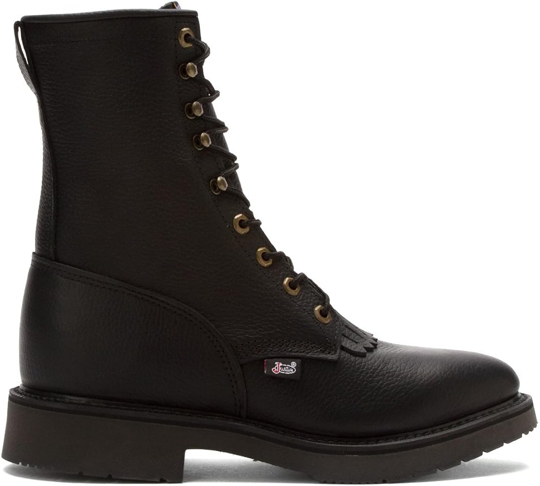 justin black work boots