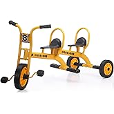 Kids Tricycle for Preschool Playground, Daycare Toddler Trike, Children Double Seat Bikes with Passenger Seat, Outdoor Playground Equipment, Toddler Tricycles for Riders Ages 3+