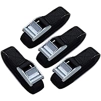 Amazon Basics 12-Feet Long Lashing Strap, Black, 4-Pack