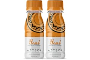 AZTECA BOTANICALS Heal Organic Energy Shot - All Natural Pre-Workout Boost & Fast Recovery Endurance Shot with B12, 4-5hrs Pure Energy – High Performance, Strength, Mood, Mental Clarity & Heart Health Enhancer (2 Pack)