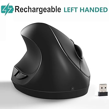 Left Handed Mouse Lekvey Small 24g Wireless Rechargeable Ergonomic Vertical Lefty Mouse For Windows Laptop Pc Computer Notebook Desktop Etc