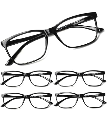 Eyekepper Lunettes bloquant la lumière bleue – Soulage la fatigue oculaire numérique, lunettes de nuit – Pont et branches en titane à mémoire de forme (noir, 0,00