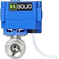 U.S. Solid Motorized Ball Valve- 1/2" Stainless Steel Ball Valve with Full Port, 9-24V AC/DC and 2 Wire Auto Return Setup