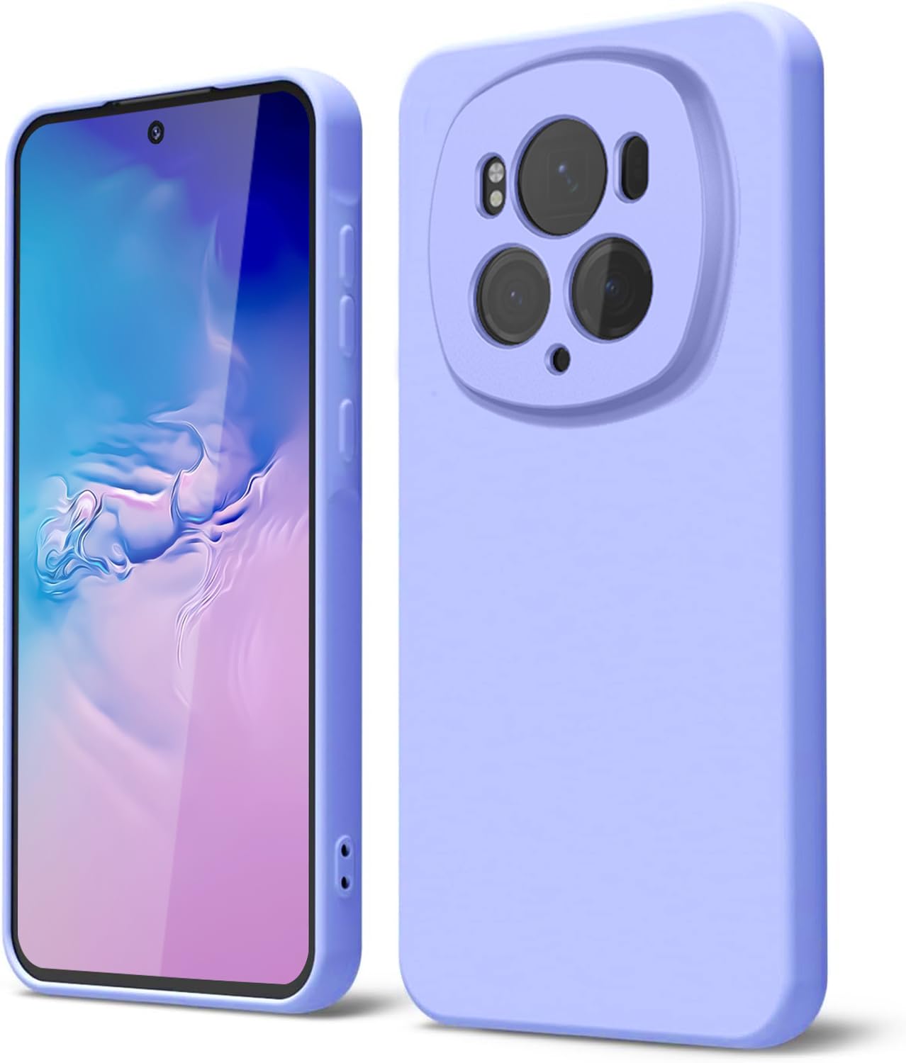 GOGME Phone Case for Huawei Honor Magic 6 Pro / Magic6 Pro with Anti-Scratch Microfiber Lining Liquid Silicone Shockproof Protective Back Cover Slim Soft TPU Bumper Shell, Purple