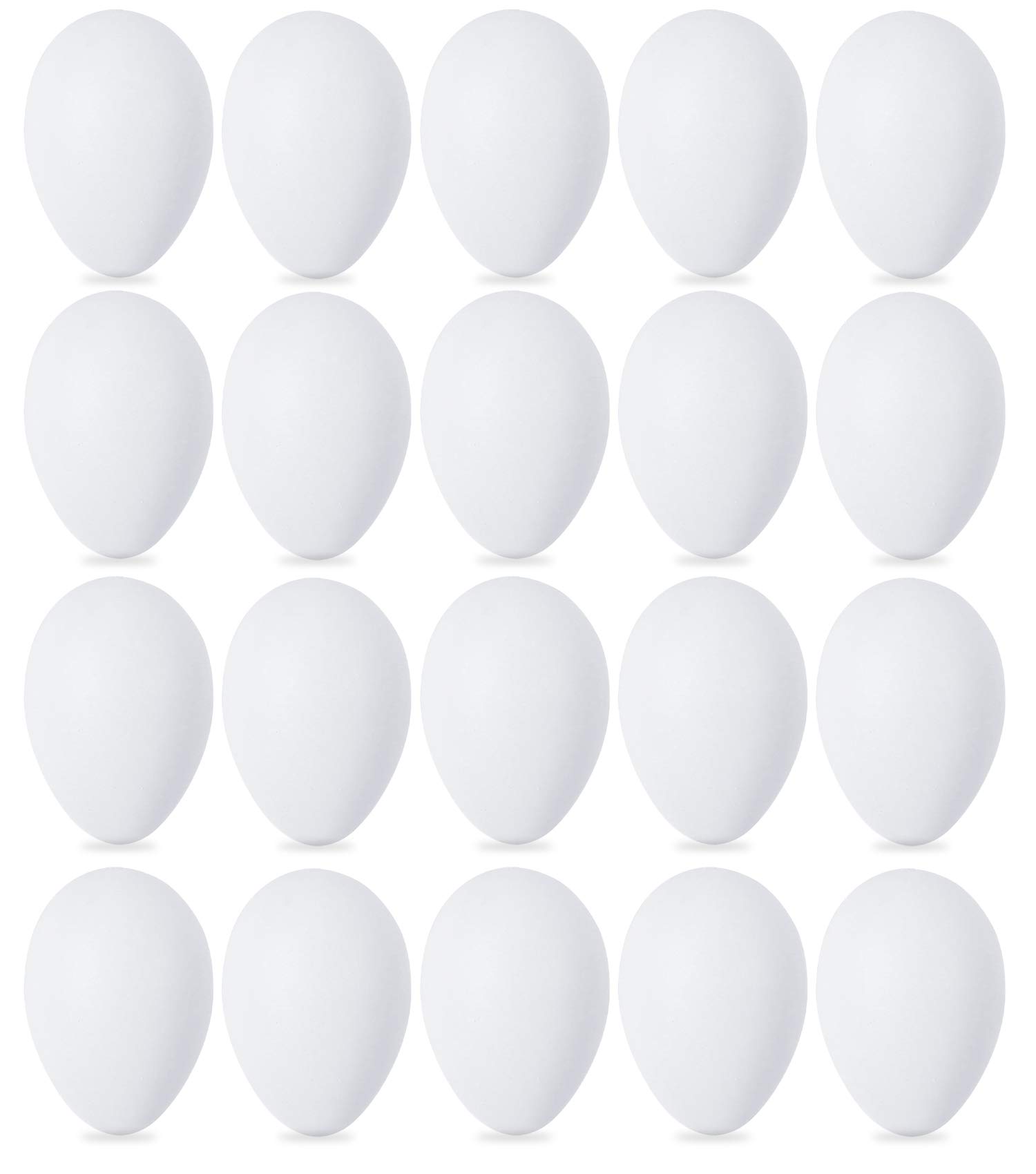Double Couple 20 PCS White Plastic Eggs for Hunts, Basket Fillers, Gift, Compatible with Egg Decoration Spinner Machine