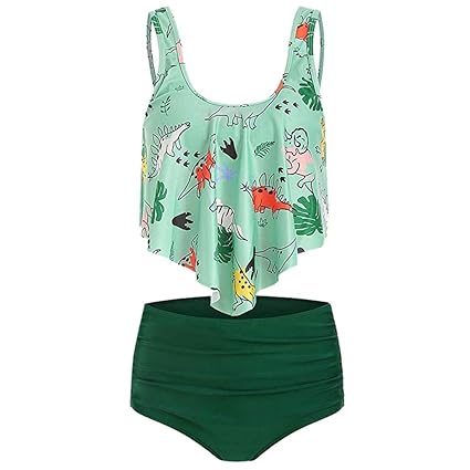 COZOCO Damen 2019 Bikini Neckholder Leopard Bikini Oberteile and Slip Hose Badeanzug