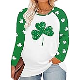 CARCOS Plus Size Tops for Curvy Women Long Sleeve Fall Shirts Glitter Pullover Raglan Tunics Casual XL-5XL