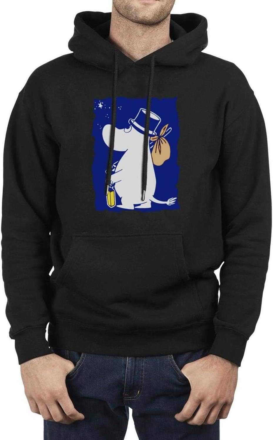Rjodosa Arabia Finland Moomin Coffee Black Hoodie Sweatshirt for Men Casual Fleece Warm Pullover