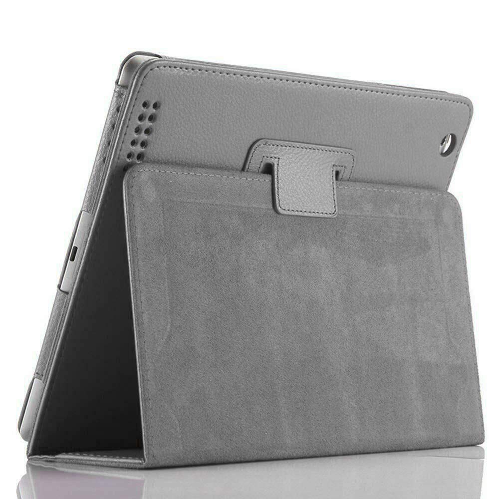 Leather Stand Case for iPad Air 3 Pro 10.5 10.2 7/8/9 Folio Generation 19/20/21 (Gray)