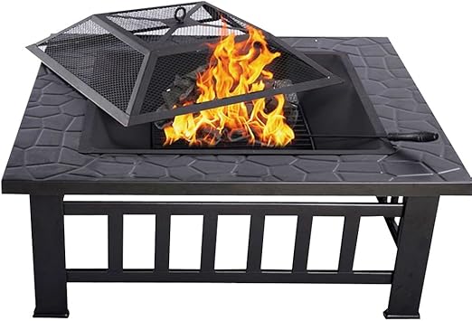 Hengmei 3 In 1 Outdoor Fire Pit Heater Bowl 81cm With Cover Bbq