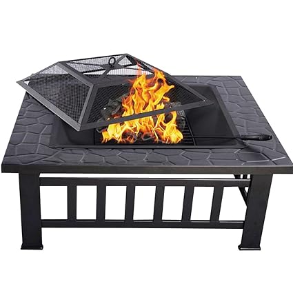 Lars360 3 In 1 Fire Pit Barbecue Grill Fire Bowl With Cover Multi
