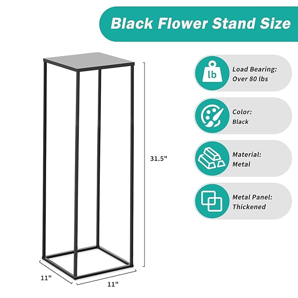 10 PCS BLACK VASES FLOWER STANDS 31.5″, WEDDING CENTERPIECES FOR TABLES, METAL GEOMETRIC FLOWER VASE, TALL FLOWER STAND FLOWER VASE FOR CENTERPIECE HOME TABLE DECORATIONS
