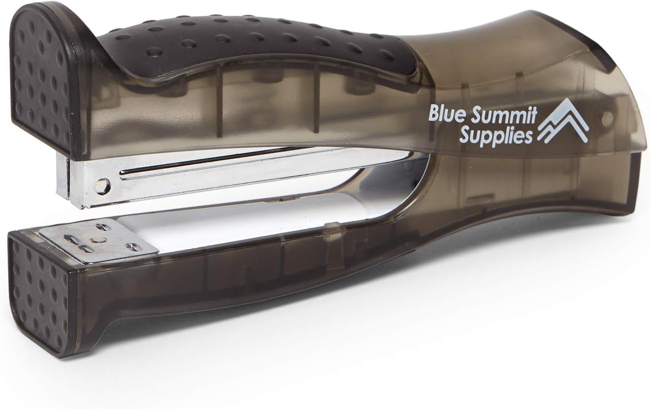 Blue Summit Supplies Standing Stapler Set, Black and Grey Design, Ergonomic 2 Pack of Standup Staplers with Easy Grip Handle, Includes 2000 Standard Staples : Office Products