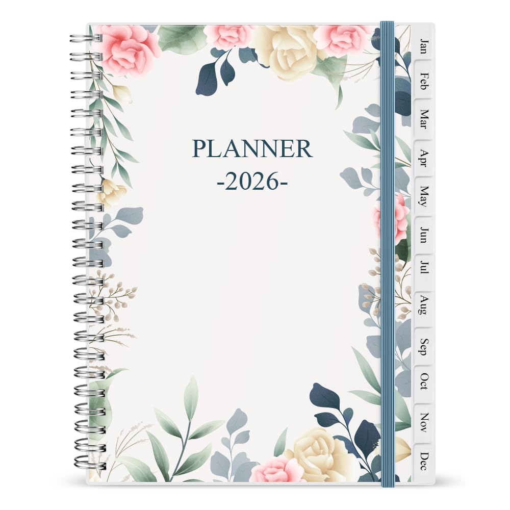 Photo 1 of 2026 Planner - Weekly & Monthly Planner Runs January 2026 to December 2026, 6.25" x 8.25", 12 Monthly Tabs, 14 Notes Pages, Inner Pocket, Flexible Cover with Twin-Wire Binding, Planners 2026
