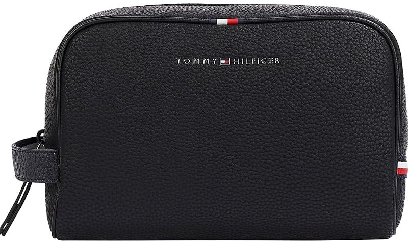 Trousse De Toilette Homme Essential PU Washbag Similicuir, Noir (Black), Taille Unique