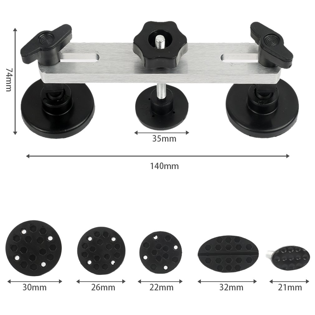 LucaSng 51PCS Kit Herramientas Sacar Bollos de Coche,Eliminador Abolladura de Moto, No daña la Pintura Original del Coche,Pistola de Pegamentos,Extractor y Matillo de Goma etc