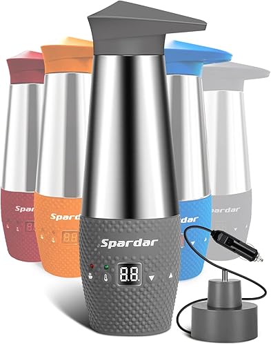 Spardar DC12V Electric Travel Heating Kettle for Car Vacuum