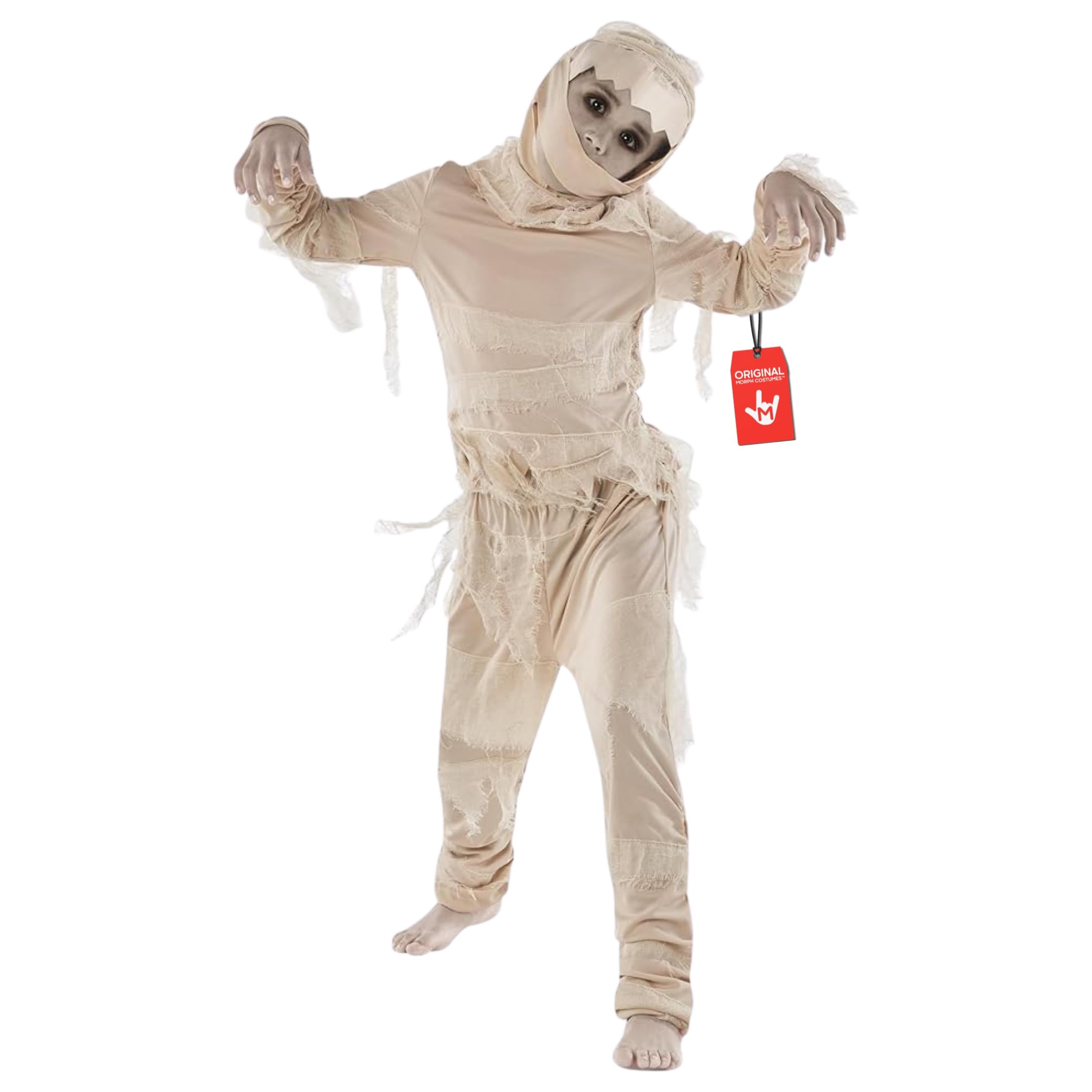 Morph Mummy Costume For Kids - Boys Mummy Halloween Outfit - Fun Dress-Up Costume for Halloween Parties, Small