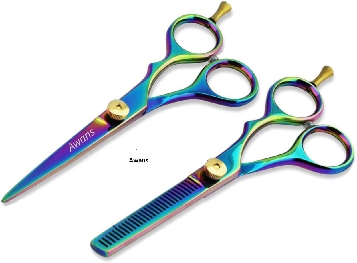 Hair Cutting Scissors Kits,6” Stainless Steel Hairdressing Shears Set Thinning Texturizing Scissors Professional Barber Salon Use or Home