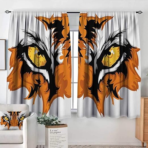 Amazon Com Mozenou Eye Waterproof Window Curtain Tiger Eyes