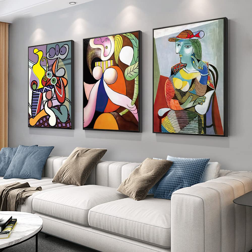 Photo 1 of Aesthetic Abstract Canvas Wall Art Large Size 32" X 24" X 3 Pieces Modern Art Framed Decorative Painting Natural Minimalist Posters Prints Living Room Bedroom Bathroom Kitchen Office Wall Decor