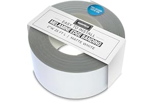 WoodPress® 2 inch Matt White Melamine Edge Banding, Pre-Glued Veneer Tape – 25 ft Roll - Iron-On for Easy DIY Application – Will Cover The Edge of a Standard 8' x 4' MDF Panel