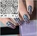 NICOLE DIARY 5Pcs Nail Stamping Template Lines Flower Themed Halloween Plate Kits Square Nail Stamp Template Image Models NDP101-105