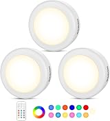 Cadrim Under Cabinet Lights RGB Wireless LED Closet Lights 13 Colors 3pk