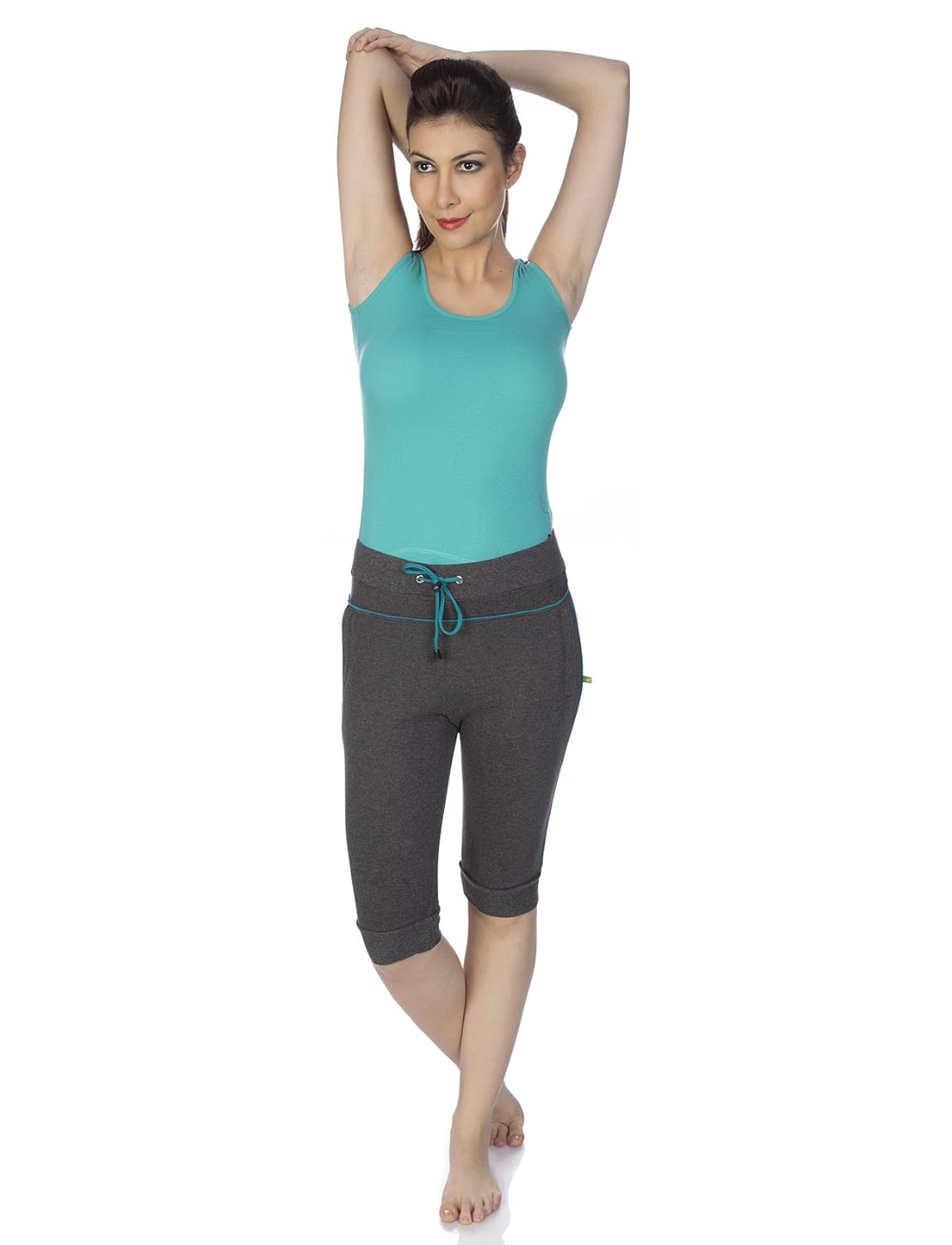 goldstroms women's solid polo yoga/sports capri