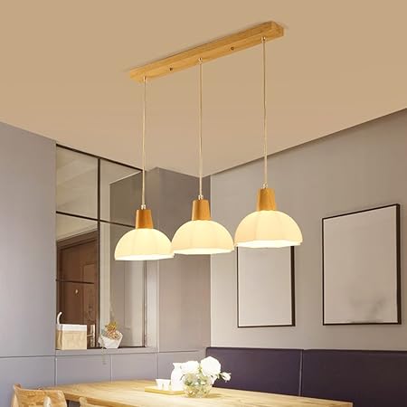 chc lampara de comedor de madera maciza