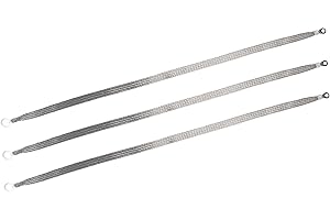 Motoforti Universal Car Braided Ground Straps Front Tinned Ground Wire Straps Durable Copper 610mm 3pcs, Silver Tone