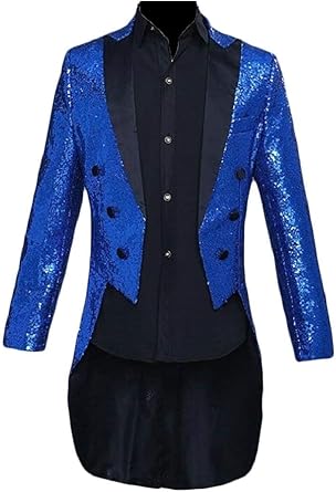 Blazer Hommes Slim Fit Blazer Mariage Retro Tuxedo Vintage Hommes élégant Veste De Costume Paillettes Festival à Manches Longues Manteau Costume Veste