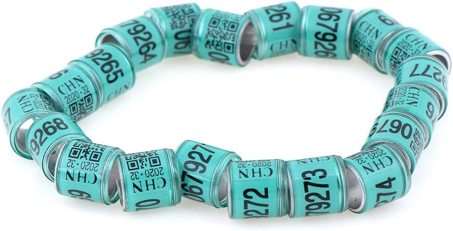 WWahuayuan 40 Pcs Aluminium Bird Foot Ring Diameter 8mm Pigeon Leg Rings for 2020 Reusable Racing Pigeon Foot Ring Pigeon Training Supplies - Green
