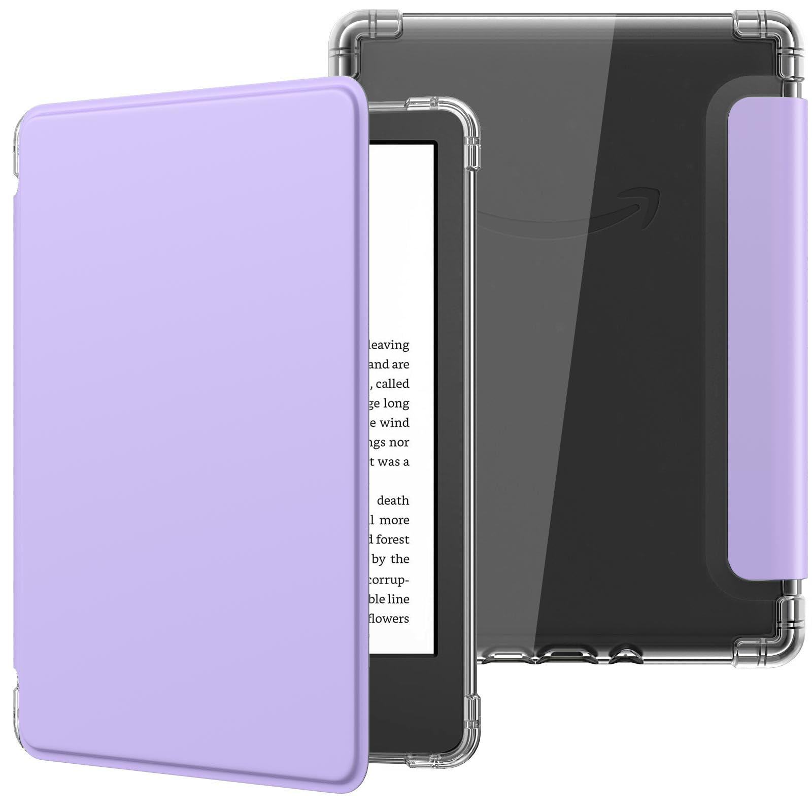 MoKo Case for 6" Kindle (11th Generation-2024/2022 Release), Ultra Clear Soft Flexible Transparent TPU Back Cover Light Shell with Auto Wake/Sleep for Kindle 11th Generation 2024, Lilac