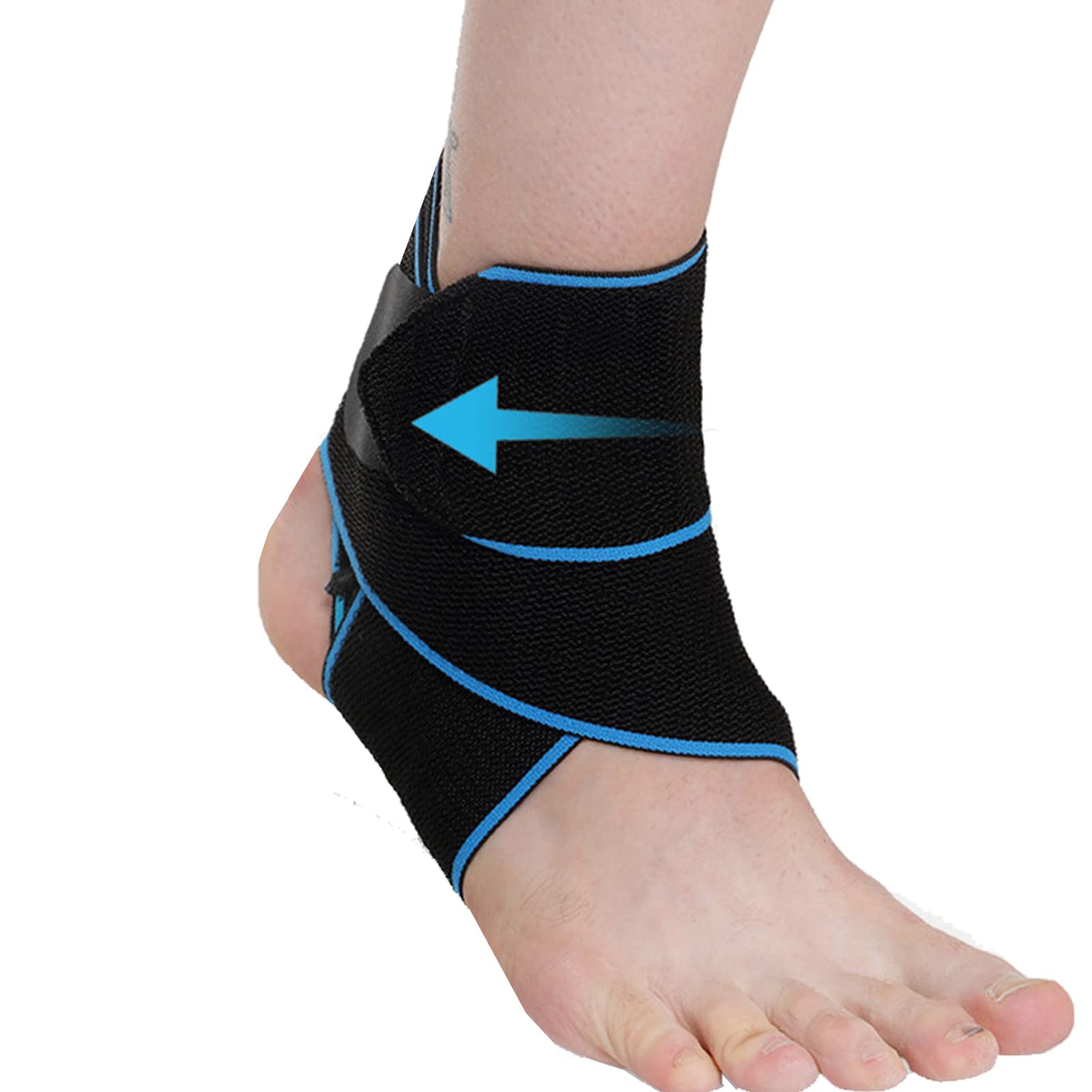 SONGQEE Adjustable Ankle Brace Support Compressin Ankle Straps Foot Sleeves Socks For Achilles Tendonitis, Weak Sprained, Plantar Fasciitis, Sport Protection For Basketball, Running, Football, Gym