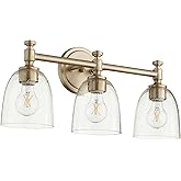 Quorum 5122-3-280 Transitional Three Light Vanity from Rossington Collection in Brass Finish,