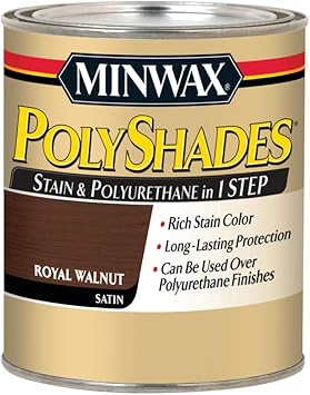 Minwax 61350444 Polyshades Stain Polyurethane In 1 Step Quart Royal Walnut Satin Household Wood Stains Amazon Com