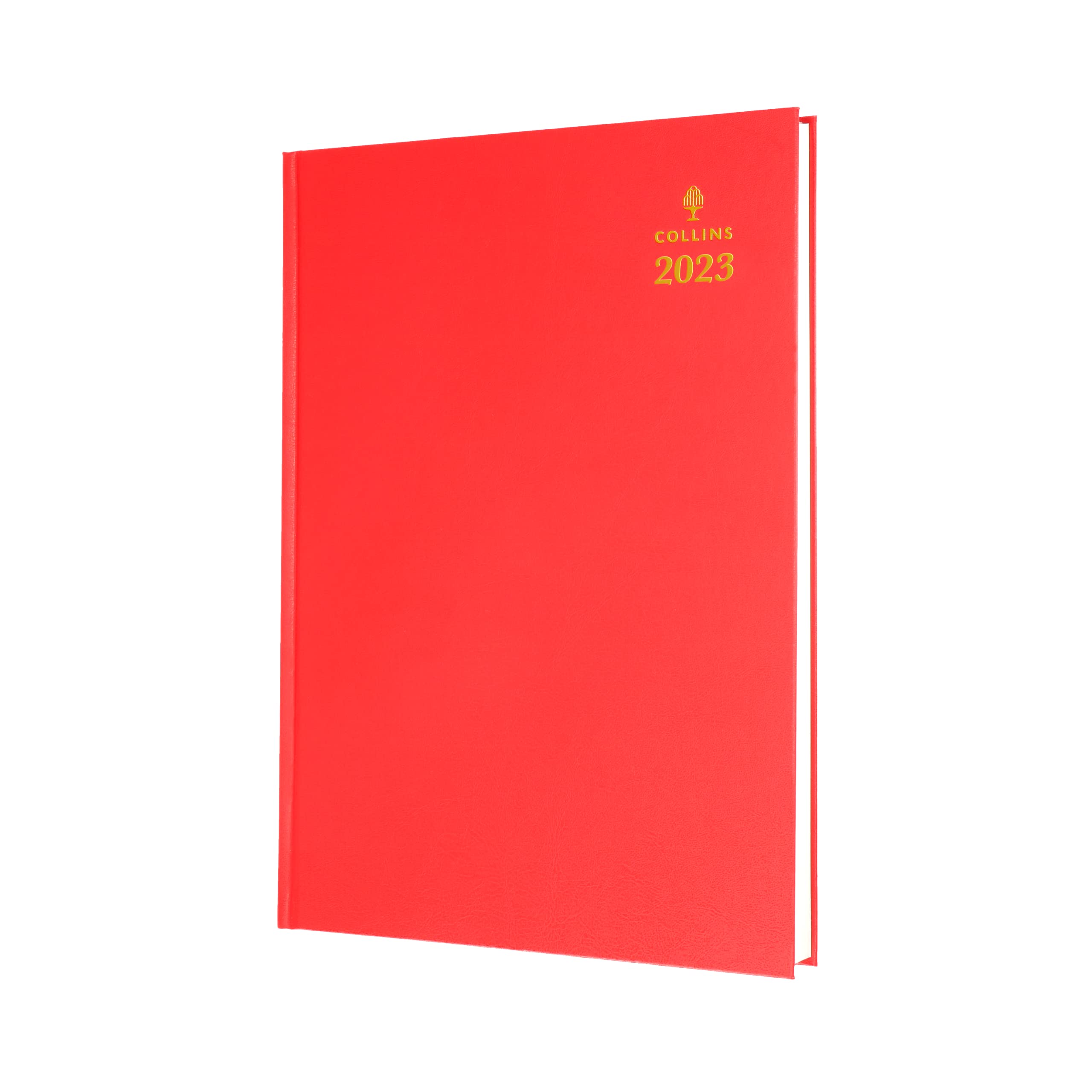 Collins Desk A5 Day to a Page 2023 Diary - Red (52.15-23) - Complete Business Planner, Agenda and Journal Organiser